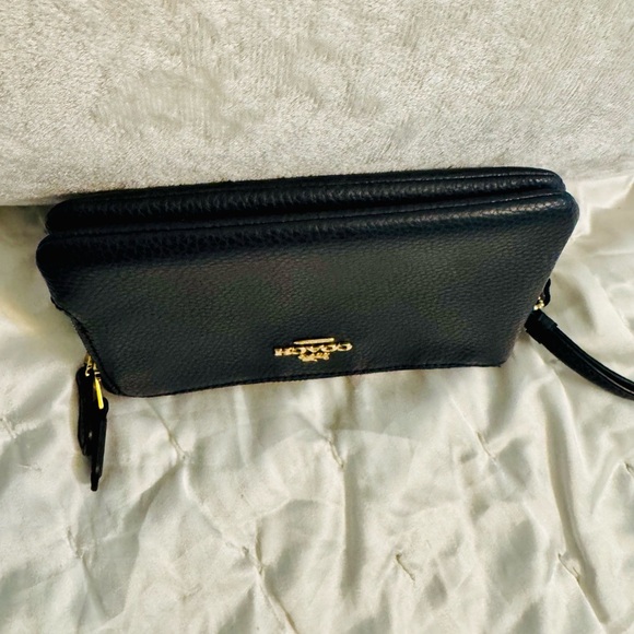 Coach Navy Corner Zip  Wristlet